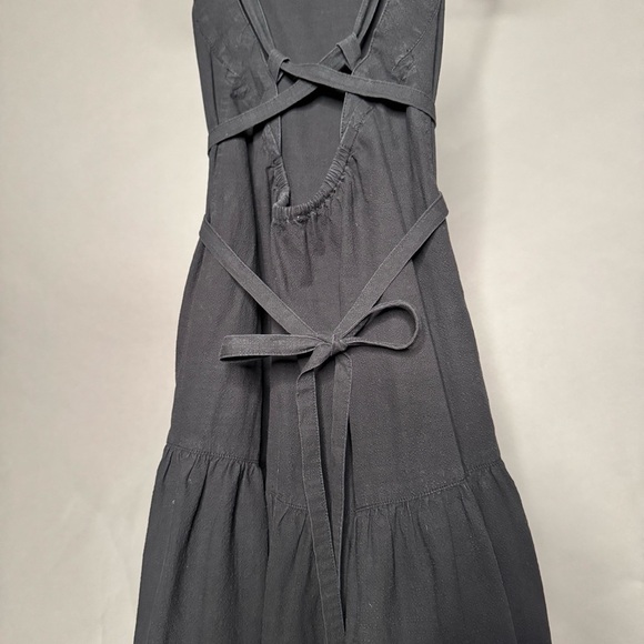 EVERLANE • Pinafore Dress - Cotton Stretch Tiered Spaghetti Strap w/ Pockets 00 - Picture 9 of 16